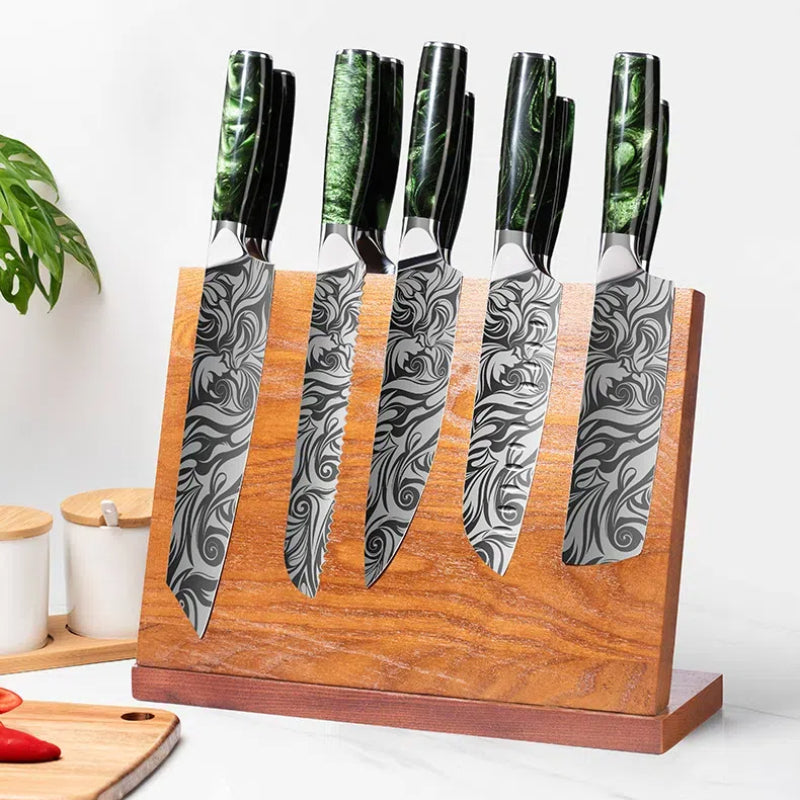 Chef Knife Japanese Style Single Sided Magnetic Knife Block