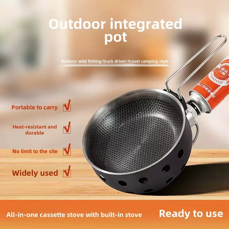 Multifunctional outdoor integrated pot outdoor camping picnic pot gas pot