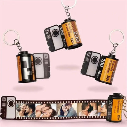 DIY customized photo memory time film album keychain