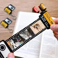 DIY customized photo memory time film album keychain