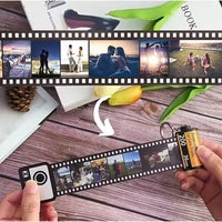 DIY customized photo memory time film album keychain