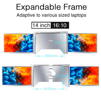 14"/15" Laptop Extension Screen F HD Portable T Screen Monitor with 1 Cable to Connect 2 Monitors for 14-17.3" Laptops