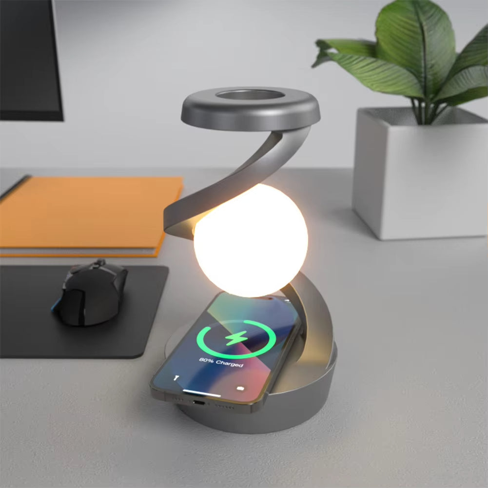 3D floating ball light with wireless charging