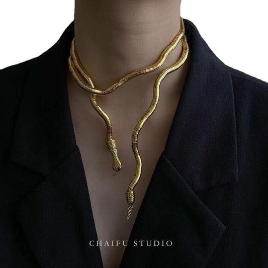 Snake-Shaped Necklace - Stylish European Design, Unisex, Limited-Time Offer, Grab It Now!