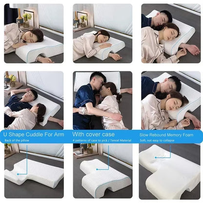 Couple Pillow Orthopedic Memory Foam Side Sleeper Arm Pain Relief Pressure Pillow