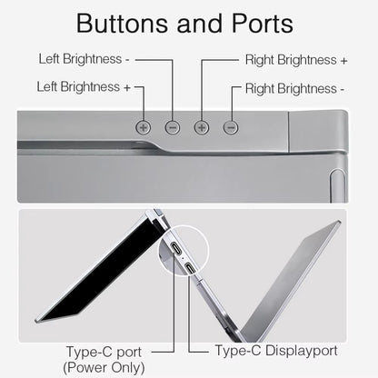 14"/15" Laptop Extension Screen F HD Portable T Screen Monitor with 1 Cable to Connect 2 Monitors for 14-17.3" Laptops