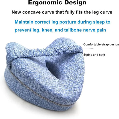 Leg Knee Foam Support Pillow Memory Foam Knee Pillow for Side Sleeper Ergonomic Design pain Sciatica Hip Back Knees Relief