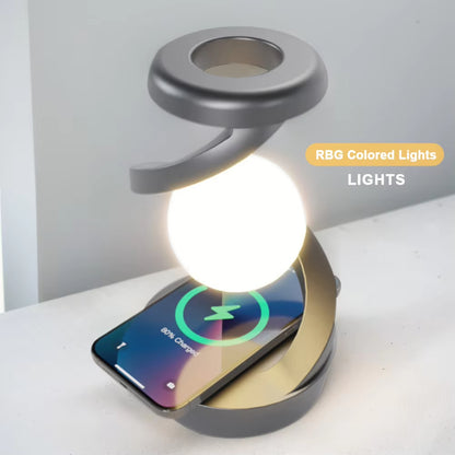 3D floating ball light with wireless charging