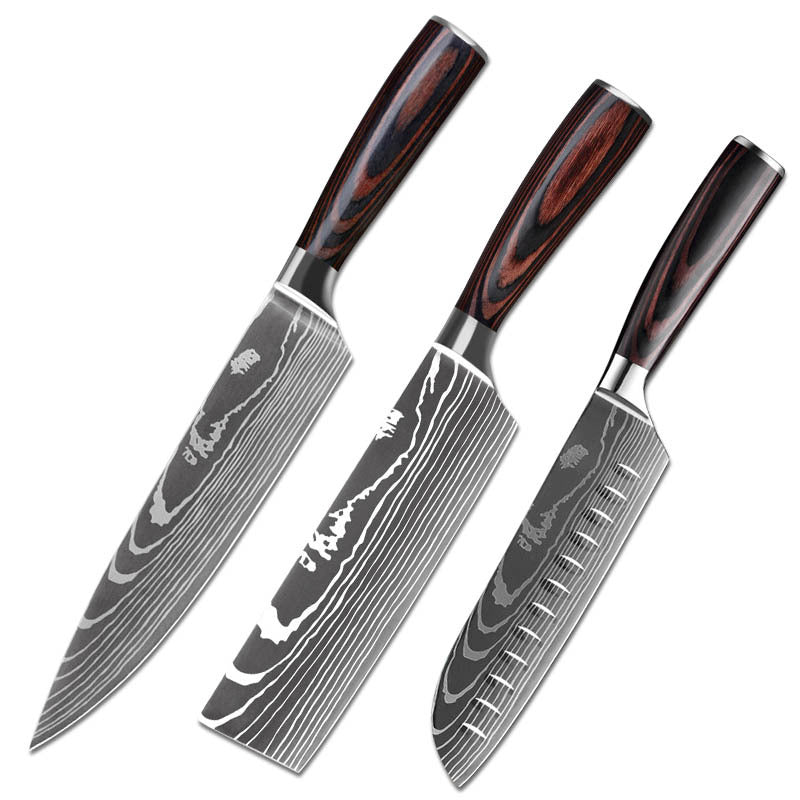 JapanCrafts Imperial Series 🔪 Damascus Pattern Graphic Knife Set