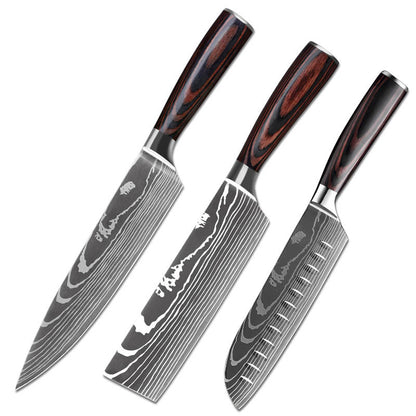 JapanCrafts Imperial Series 🔪 Damascus Pattern Graphic Knife Set