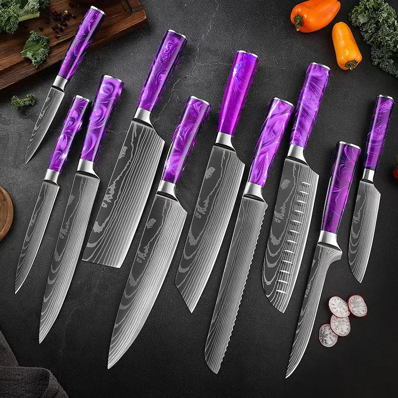 JapanCrafts Imperial Series 🔪 Damascus Pattern Graphic Knife Set