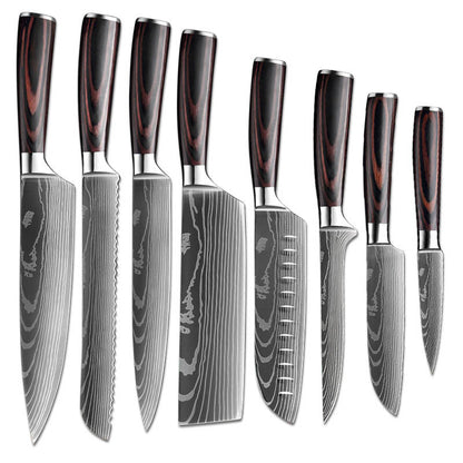 JapanCrafts Imperial Series 🔪 Damascus Pattern Graphic Knife Set
