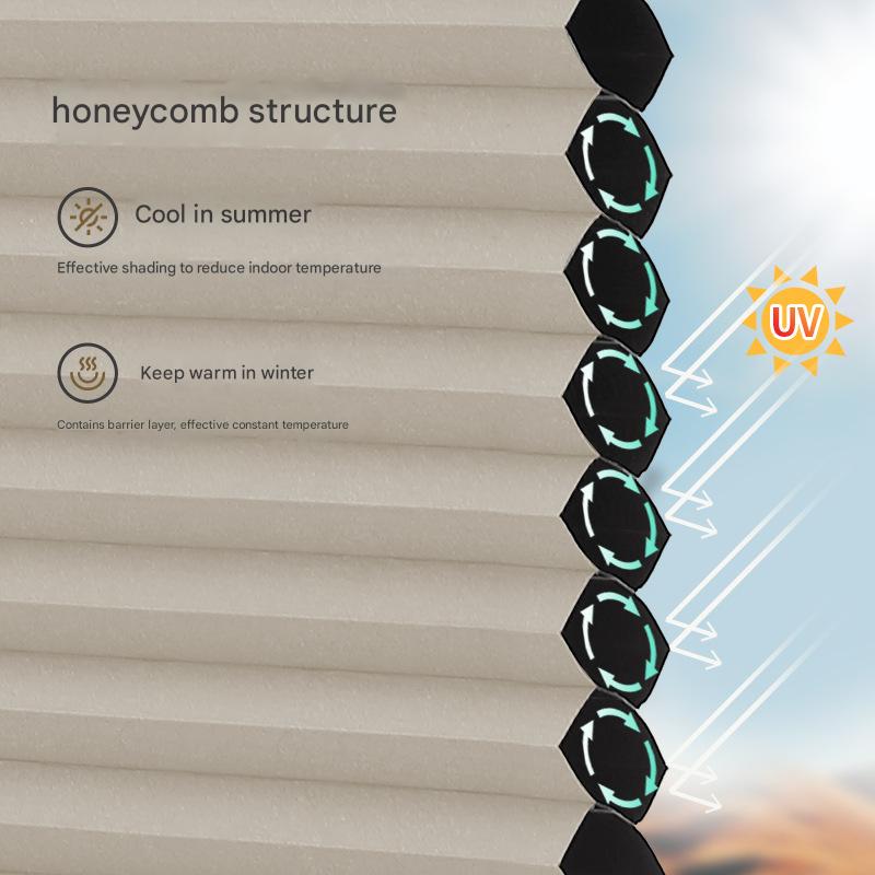 Honeycomb sliding blackout curtains