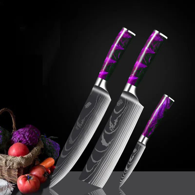 JapanCrafts Imperial Series 🔪 Damascus Pattern Graphic Knife Set
