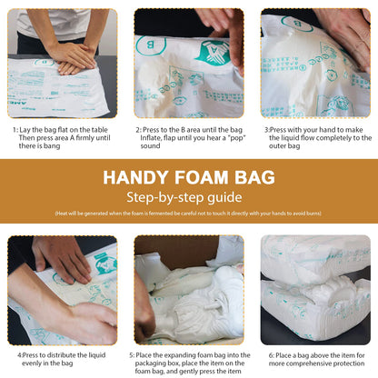 6/15/20 Pack Portable Foam Room Temperature Expandable Foam Packaging Bag, Instant Packaging Rapid Expandable Foam - Packaging and Shipping Solutions