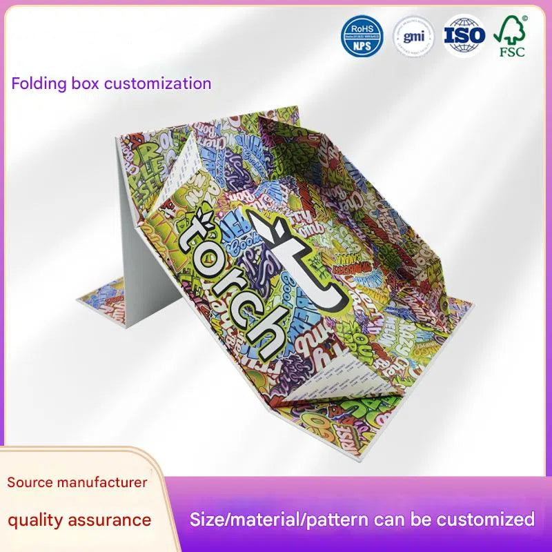 One-piece flip folding box with printed logo clothing packaging box