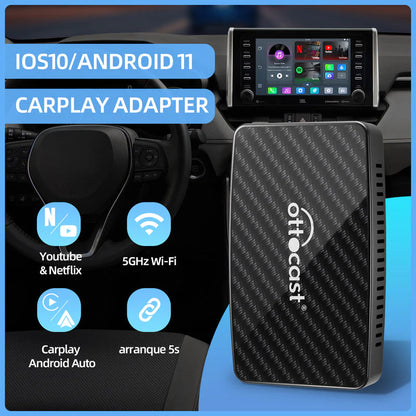 Adaptador Inalámbrico 3-en-1 Play2Video Pro para CarPlay/Android auto