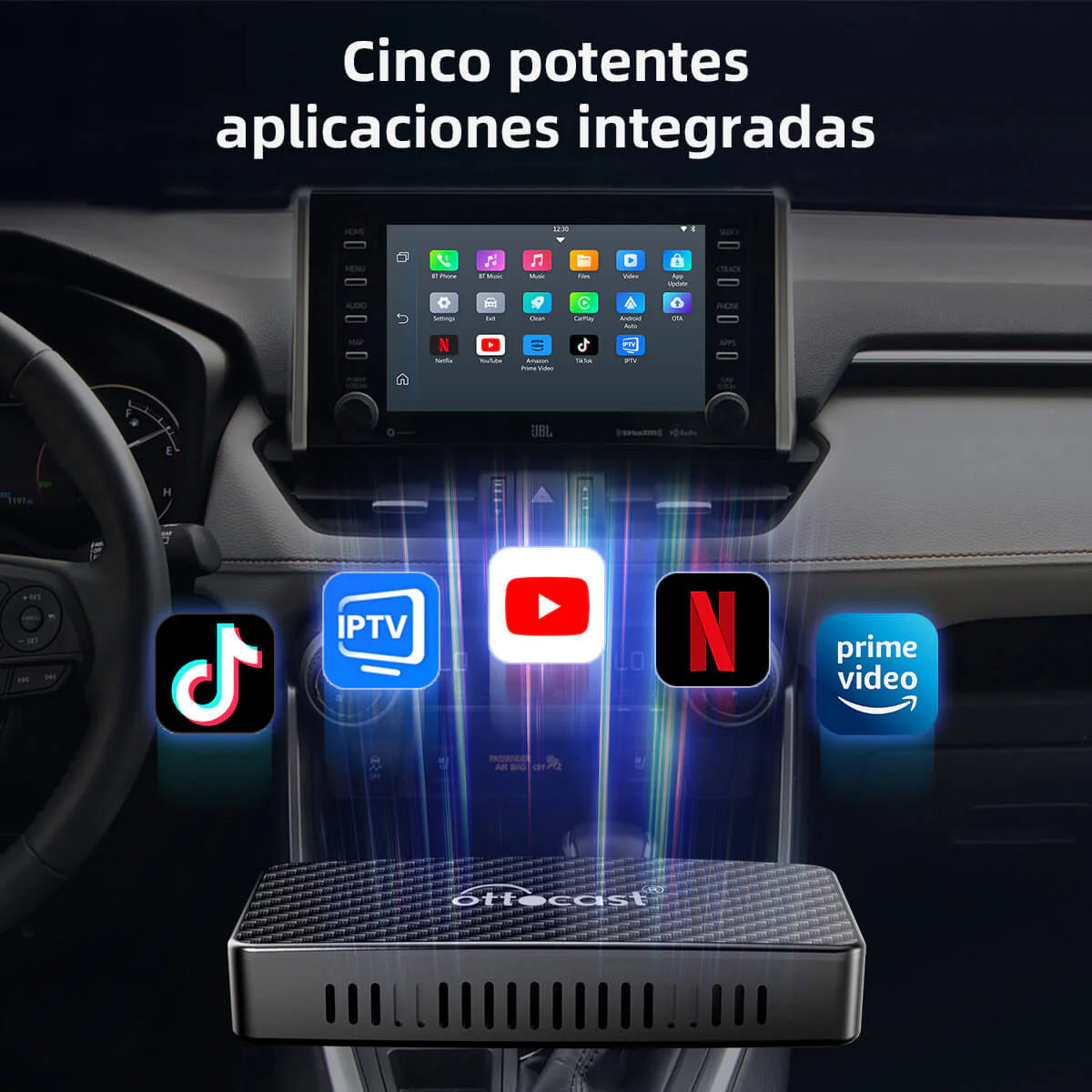 Adaptador Inalámbrico 3-en-1 Play2Video Pro para CarPlay/Android auto