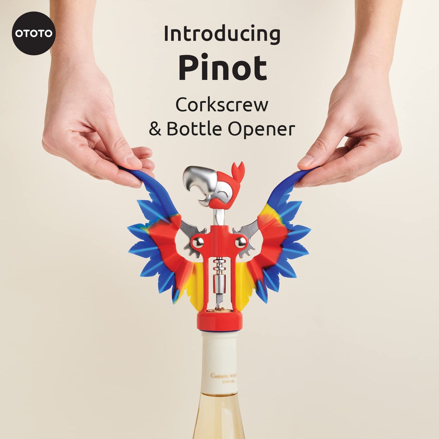 OTOTO Bottle Opener - Parrot Wing Corkscrews for Gifts, Bottles Manual, Cool Gadgets with Wings, Bar accessories, Corkscrew