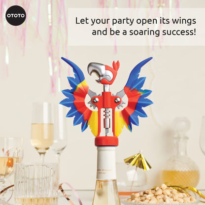 OTOTO Bottle Opener - Parrot Wing Corkscrews for Gifts, Bottles Manual, Cool Gadgets with Wings, Bar accessories, Corkscrew