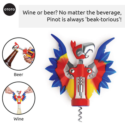 OTOTO Bottle Opener - Parrot Wing Corkscrews for Gifts, Bottles Manual, Cool Gadgets with Wings, Bar accessories, Corkscrew